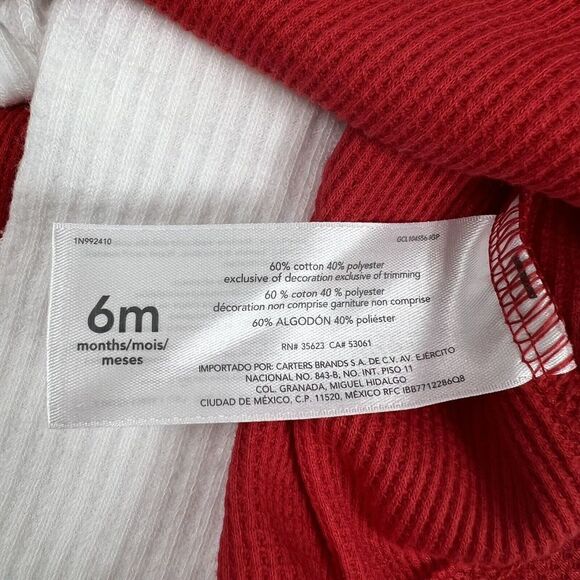 Infant Girl Carters Christmas Dress and Tights Red Size 6 Months - Picture 3 of 7